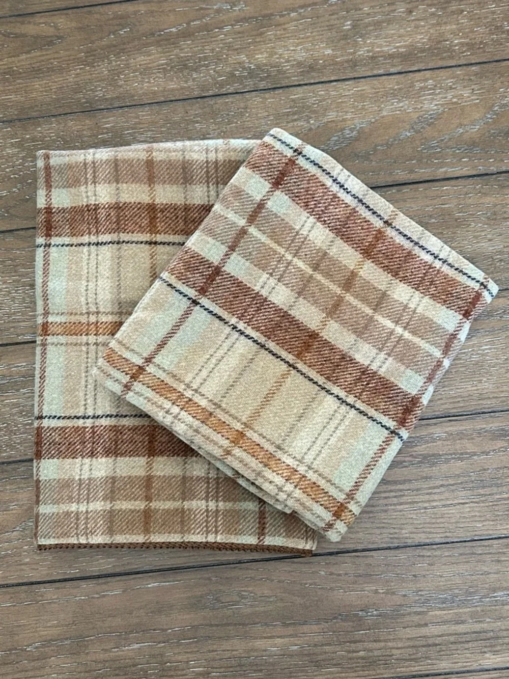 VTG Ethan Allen Tartan Plaid Wool Cotton Euro Sham Set of 2  25x25 Made in USA